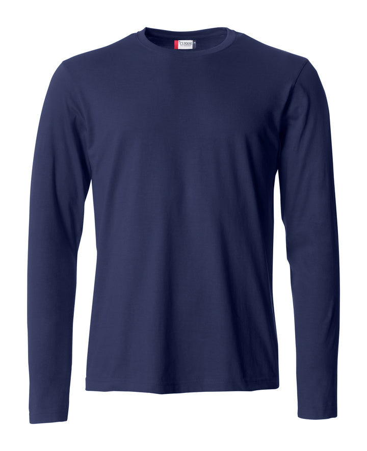 T-skjorte Clique Basic-T L/S Herre – uten trykk – Marineblå