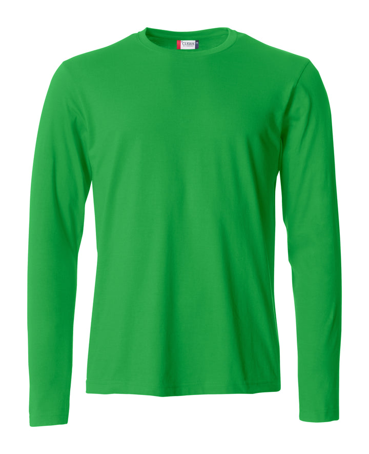 T-skjorte Clique Basic-T L/S Herre – uten trykk – Eplegrønn