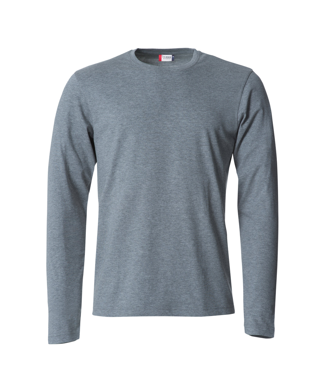 T-skjorte Clique Basic-T L/S Herre – uten trykk – Gråmelert