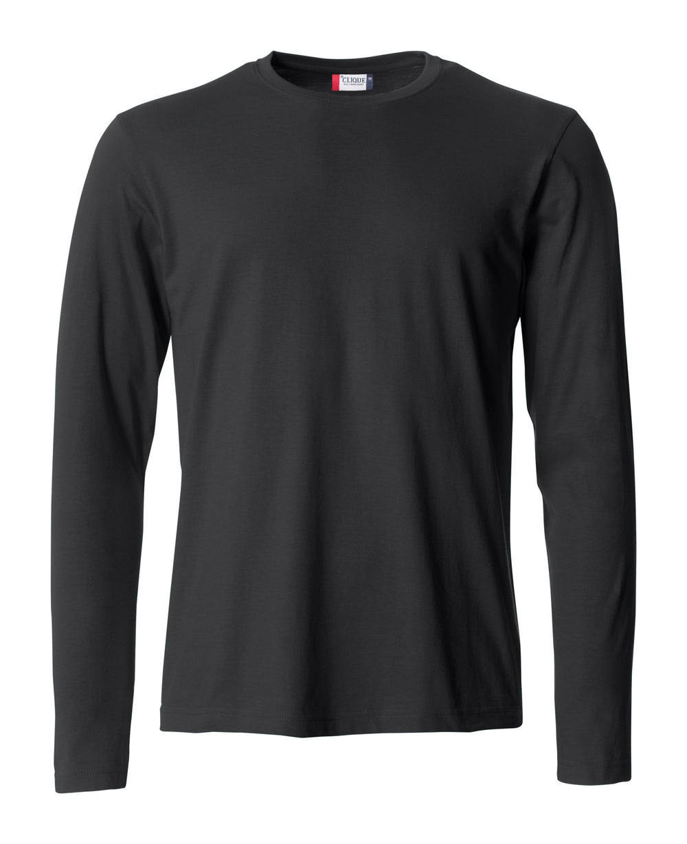T-skjorte Clique Basic-T L/S Herre – uten trykk – Sort