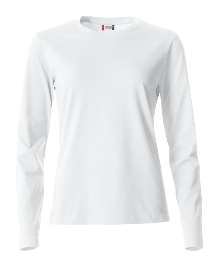 T-skjorte Clique Basic-T L/S Dame – uten trykk – Hvit
