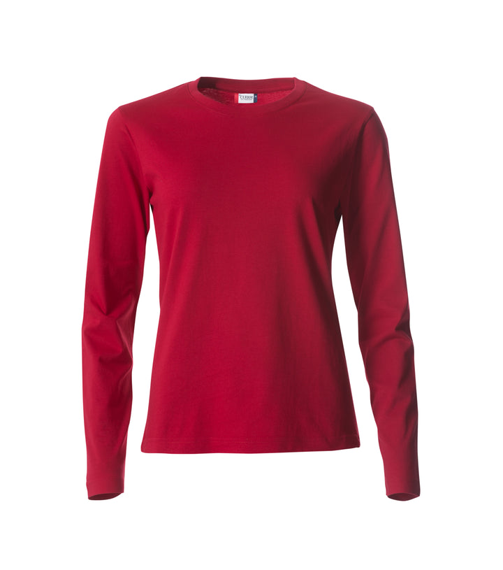 T-skjorte Clique Basic-T L/S Dame – uten trykk – Rød