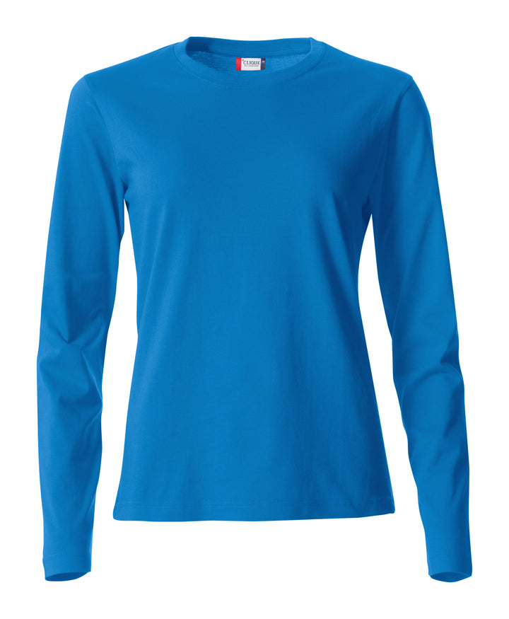 T-skjorte Clique Basic-T L/S Dame – uten trykk – Kongeblå