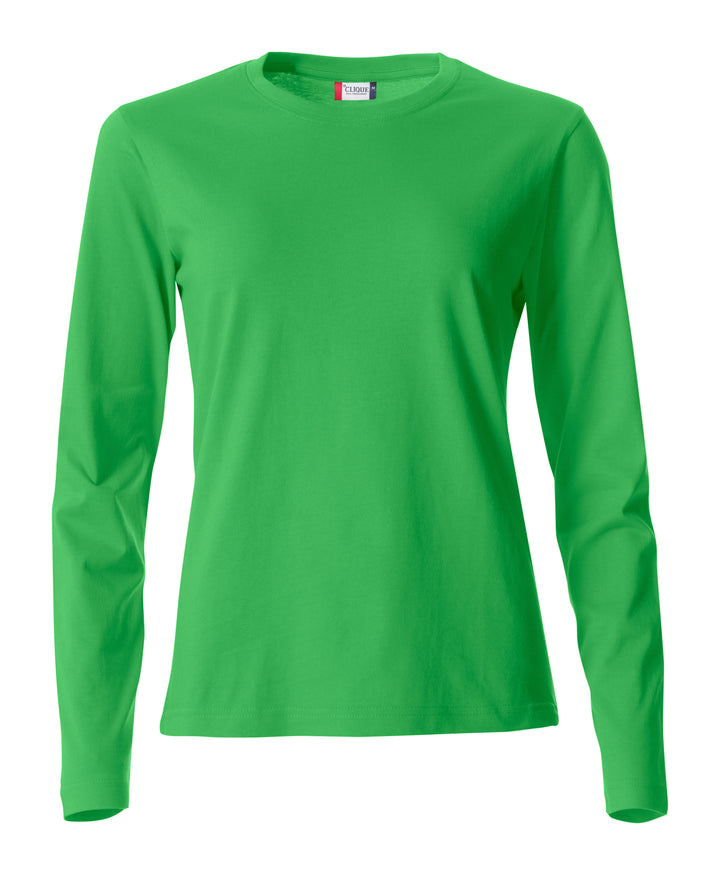 T-skjorte Clique Basic-T L/S Dame – uten trykk – Eplegrønn