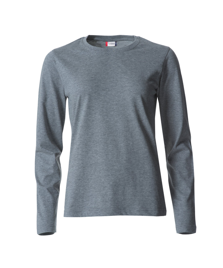 T-skjorte Clique Basic-T L/S Dame – uten trykk – Gråmelert