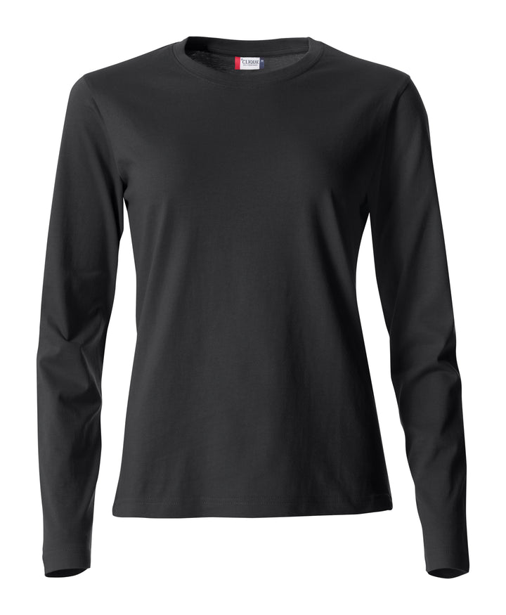 T-skjorte Clique Basic-T L/S Dame – uten trykk – Sort