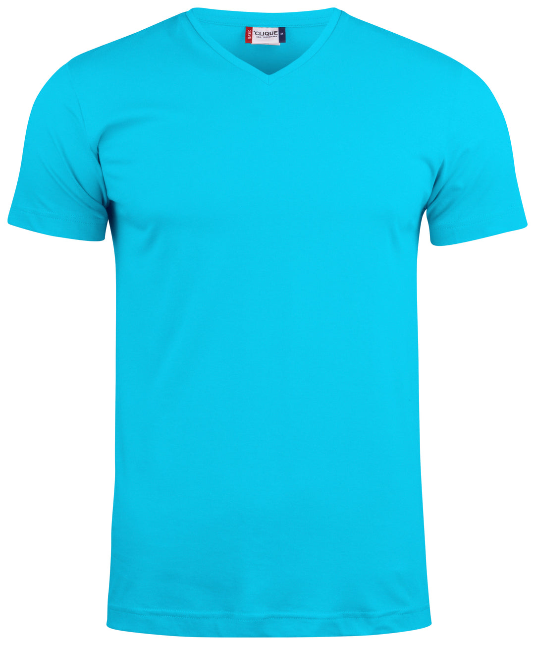 T-skjorte Clique Basic-T V-neck Herre – uten trykk – Turkis