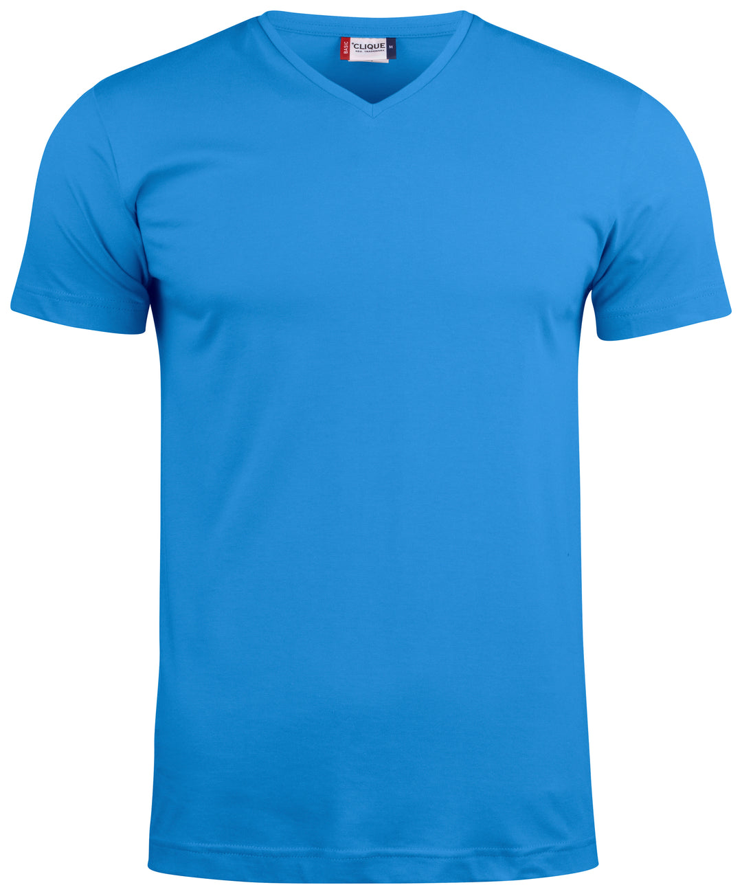T-skjorte Clique Basic-T V-neck Herre – uten trykk – Kongeblå