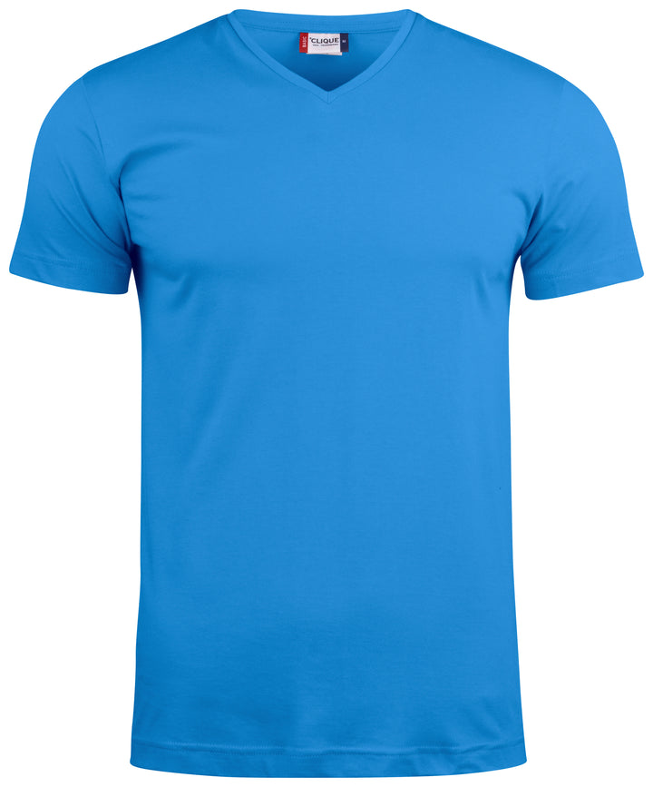 T-skjorte Clique Basic-T V-neck Herre – uten trykk – Kongeblå