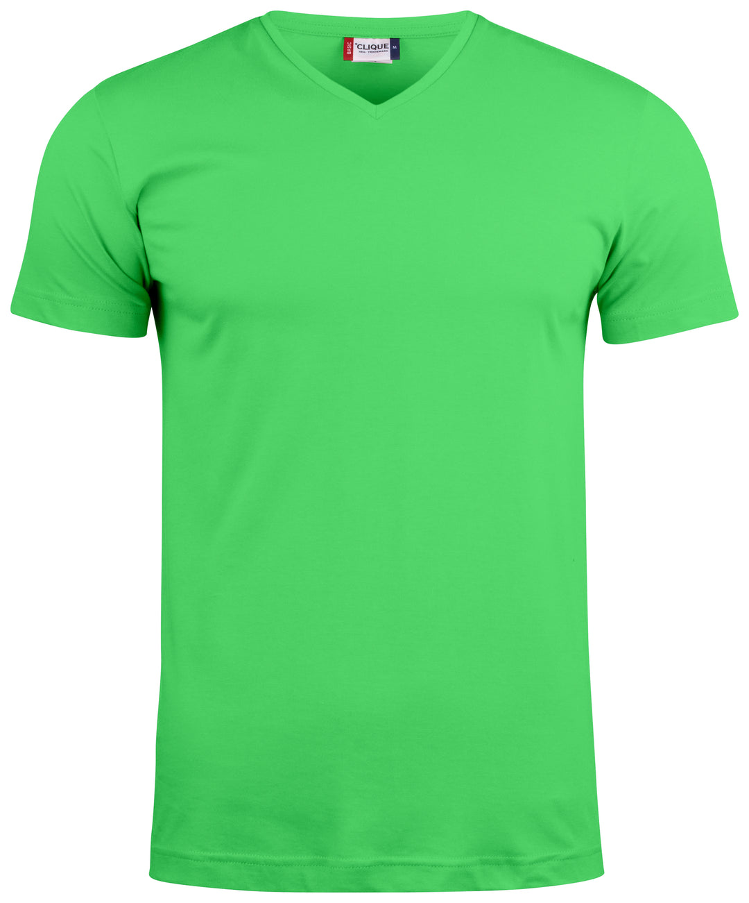 T-skjorte Clique Basic-T V-neck Herre – uten trykk – Eplegrønn