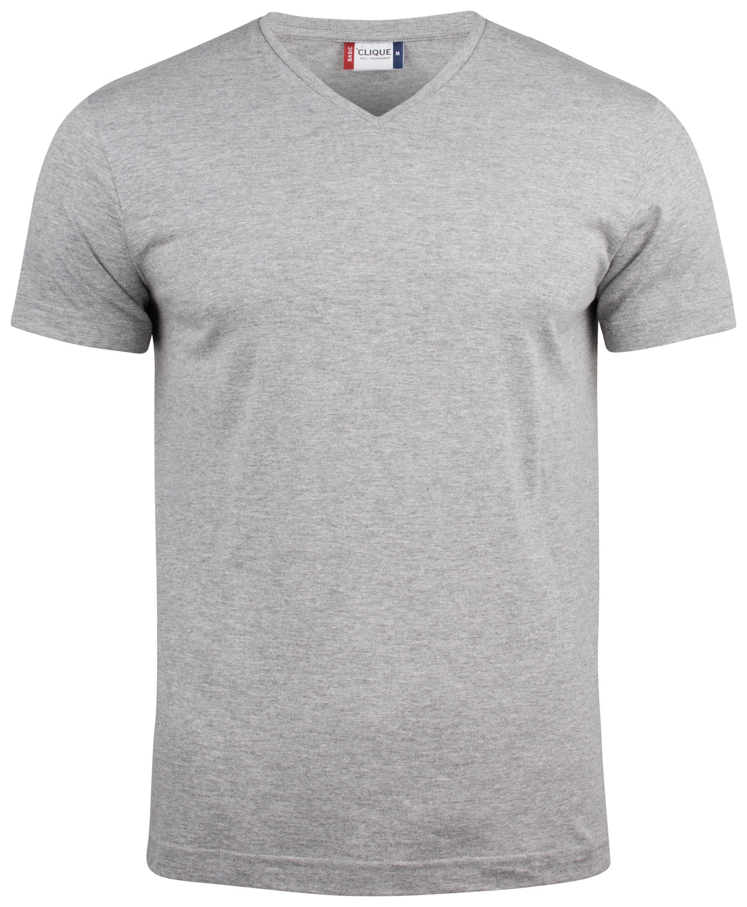 T-skjorte Clique Basic-T V-neck Herre – uten trykk – Gråmelert