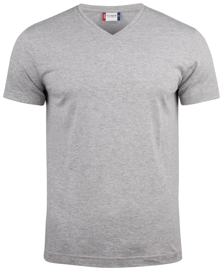 T-skjorte Clique Basic-T V-neck Herre – uten trykk – Gråmelert