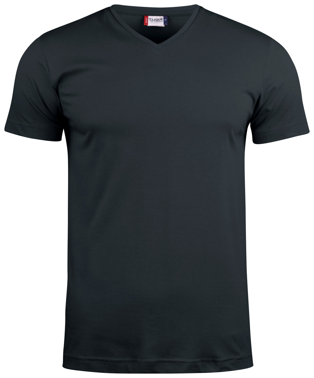 T-skjorte Clique Basic-T V-neck Herre – uten trykk – Sort