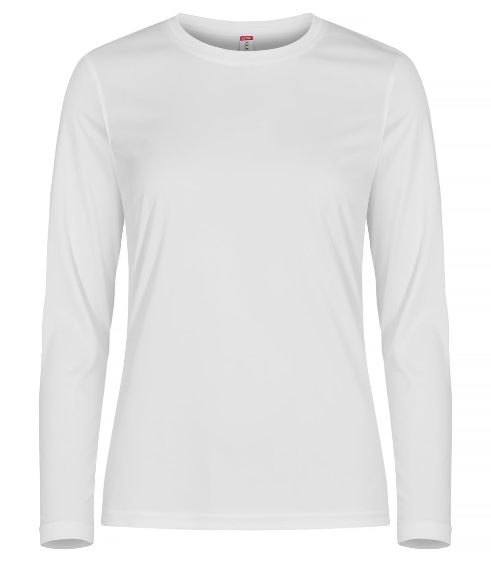 T-skjorte Clique Basic Active-T L/S Dame – uten trykk – Hvit