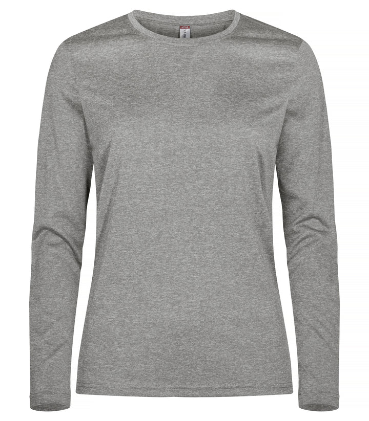 T-skjorte Clique Basic Active-T L/S Dame – uten trykk – Gråmelert