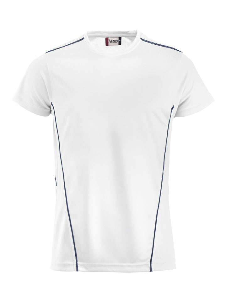 T-skjorte Clique Ice Sport-T Unisex – uten trykk – Hvit / Marineblå