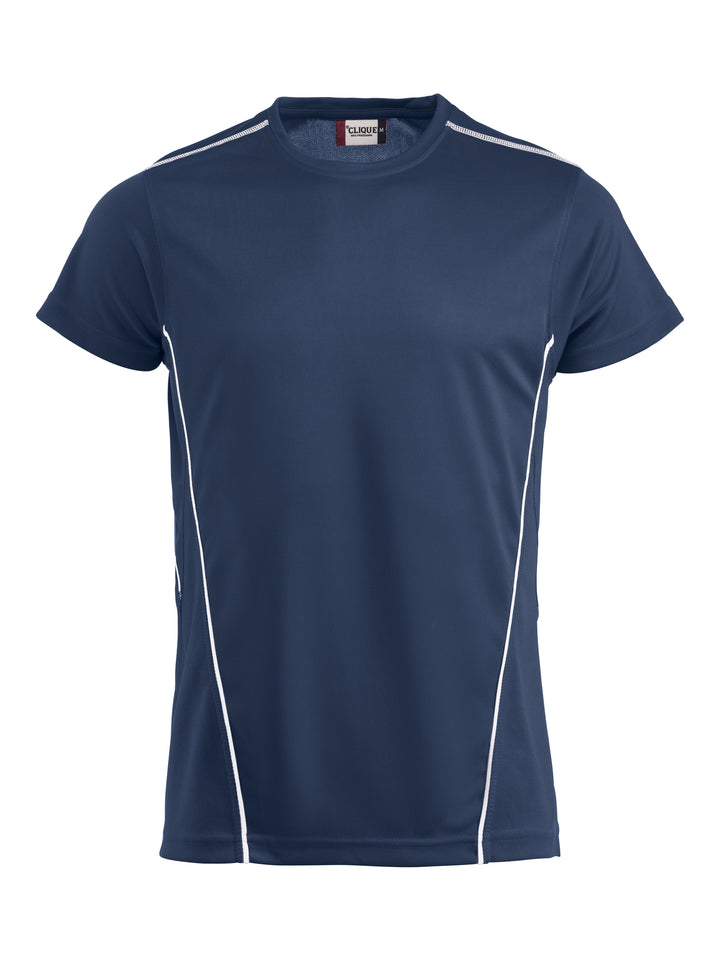 T-skjorte Clique Ice Sport-T Unisex – uten trykk – Marineblå / Hvit