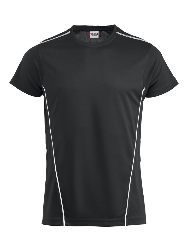 T-skjorte Clique Ice Sport-T Unisex – uten trykk – Sort / Hvit