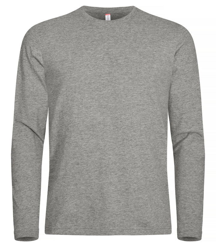 T-skjorte Clique Premium Fashion-T L/S Herre – uten trykk – Gråmelert