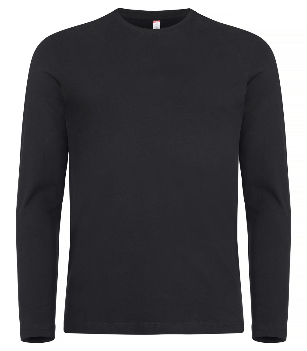 T-skjorte Clique Premium Fashion-T L/S Herre – uten trykk – Sort