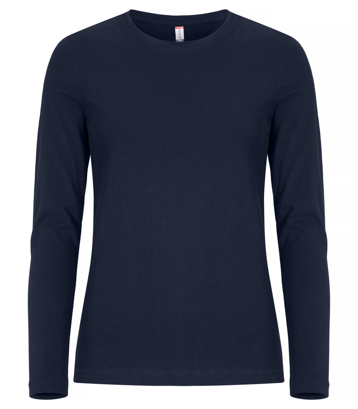 T-skjorte Clique Premium Fashion-T L/S Dame – uten trykk – Marineblå