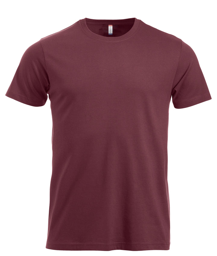 T-skjorte Clique New Classic-T Herre – uten trykk – Burgunder