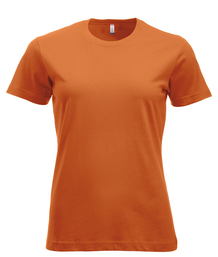 T-skjorte Clique New Classic-T Dame – uten trykk – Blodoransje