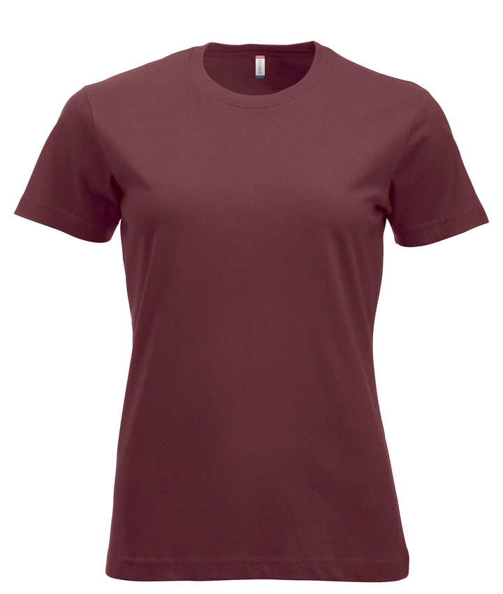 T-skjorte Clique New Classic-T Dame – uten trykk – Burgunder