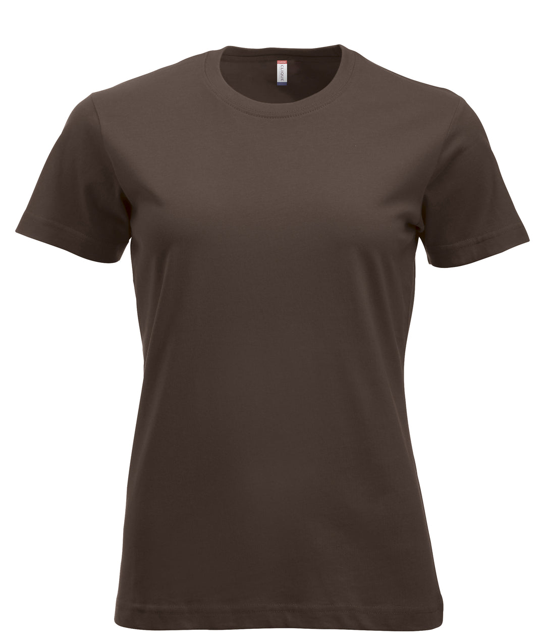 T-skjorte Clique New Classic-T Dame – uten trykk – Mørk mokka