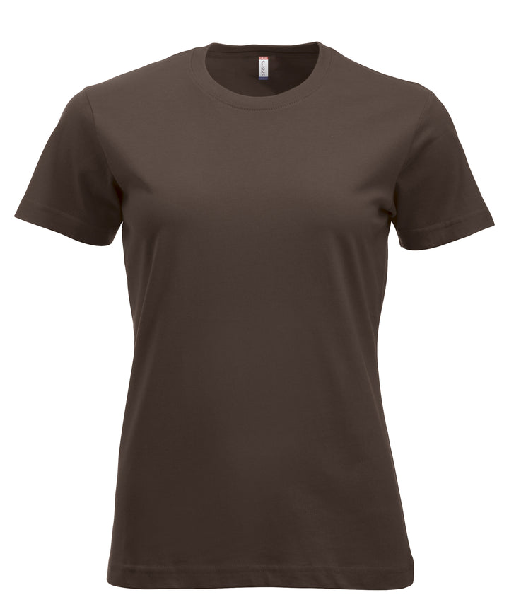 T-skjorte Clique New Classic-T Dame – uten trykk – Mørk mokka