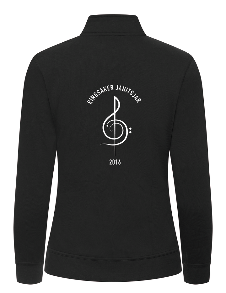 Cardigan Basic Dame Ringsaker Janitsjar med logo på rygen