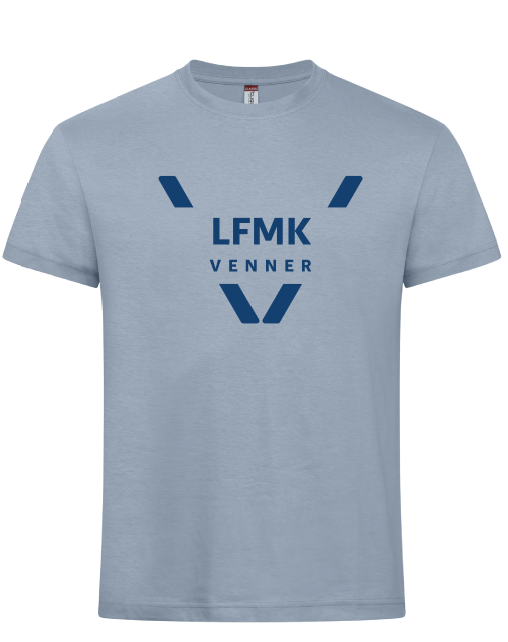 T-skjorte Herre Luftforsvarts Musikkorps Venneforening stor logo midt på front