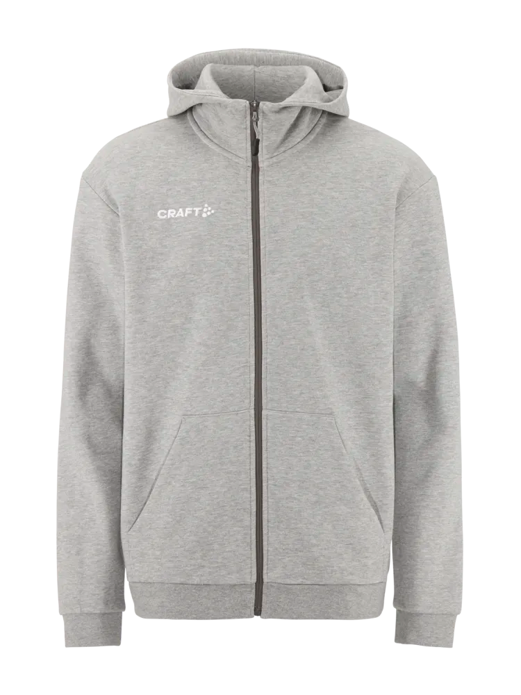 Community 2.0 Logo Fz Hoodie Herre – Grey melange