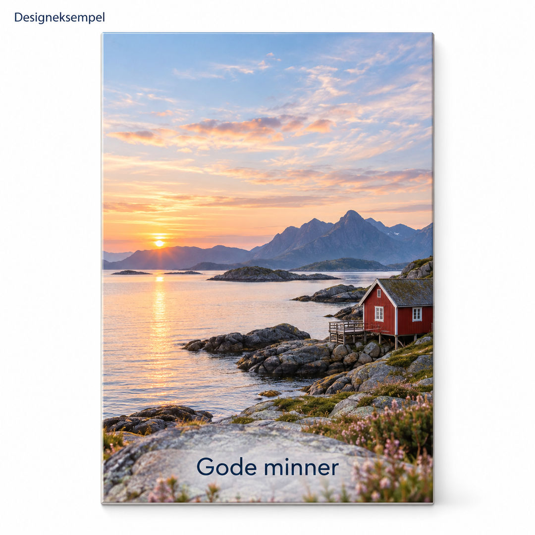 Designeksempel: Stående fotoplakat med kystmotiv