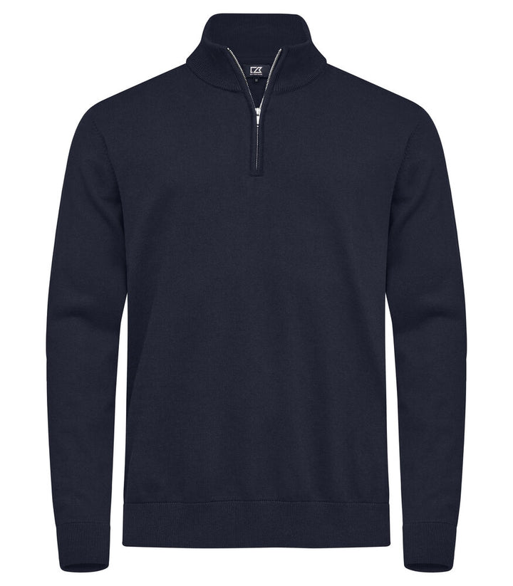 Oakville half-zip strikkegenser herre i marineblått, uten logo