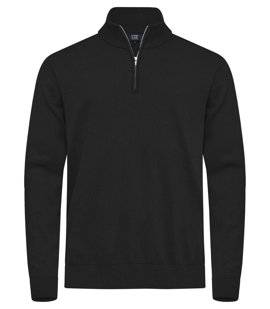 Oakville half-zip strikkegenser herre i sort, uten logo