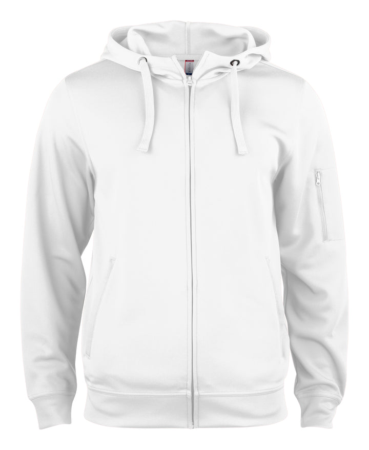 Hettejakke Clique Basic Active Hoody Full Zip Herre – uten trykk – Hvit