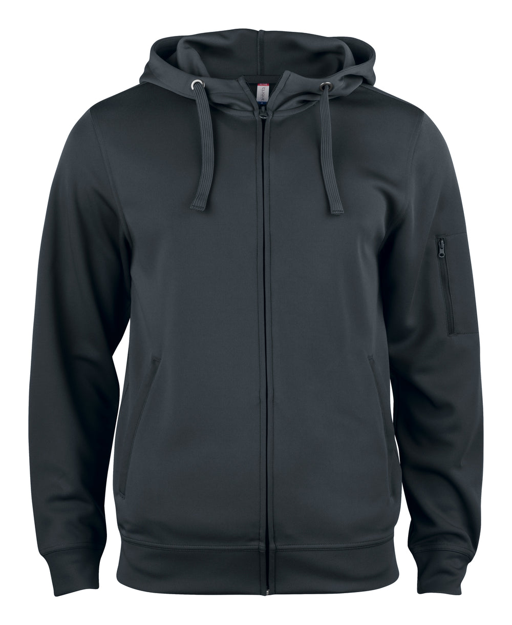 Hettejakke Clique Basic Active Hoody Full Zip Herre – uten trykk – Sort