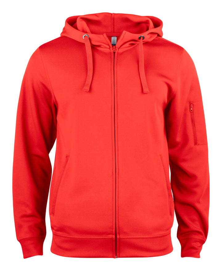 Hettejakke Clique Basic Active Hoody Full Zip Herre – uten trykk – Rød