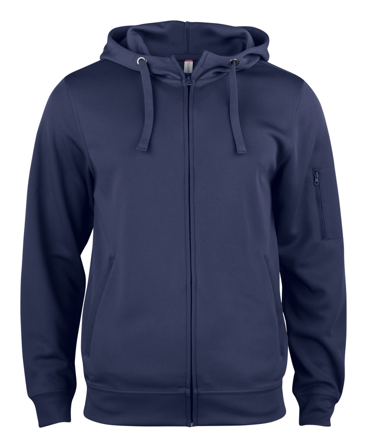 Hettejakke Clique Basic Active Hoody Full Zip Herre – uten trykk – Marineblå