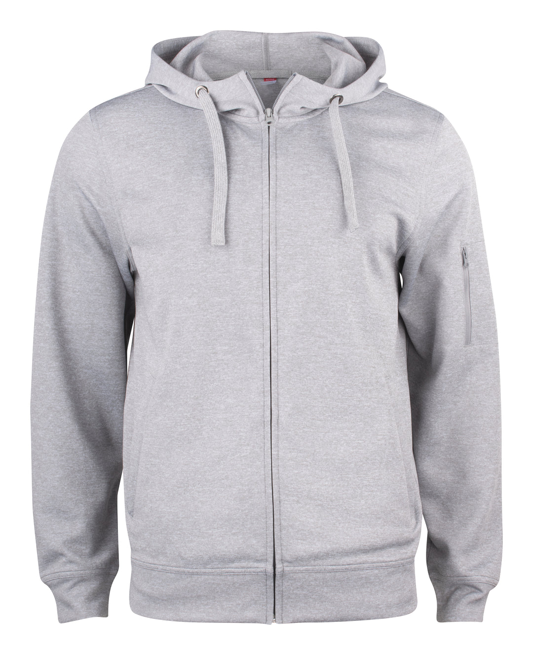 Hettejakke Clique Basic Active Hoody Full Zip Herre – uten trykk – Gråmelert