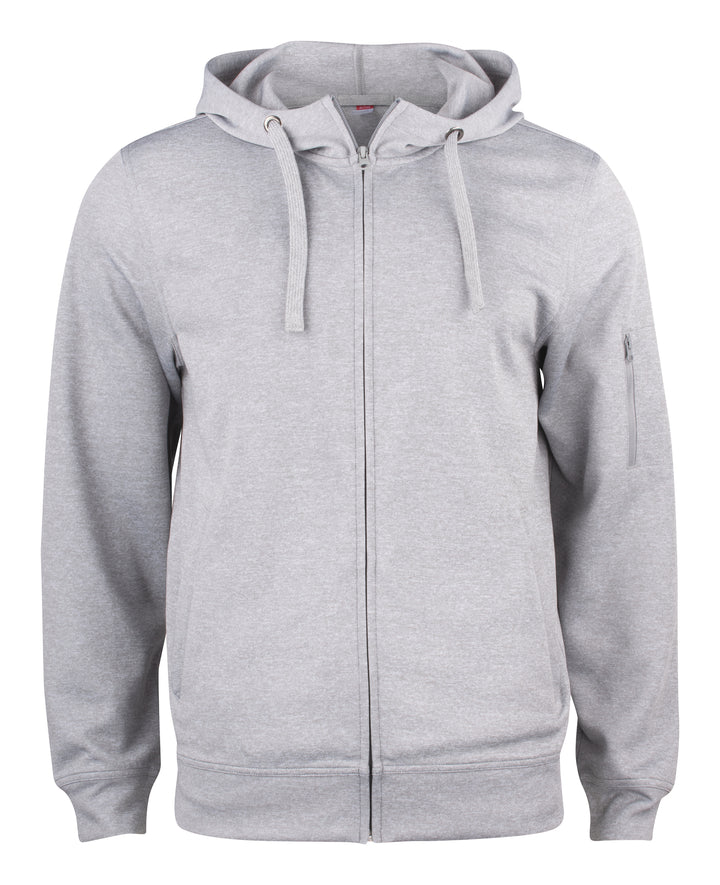 Hettejakke Clique Basic Active Hoody Full Zip Herre – uten trykk – Gråmelert