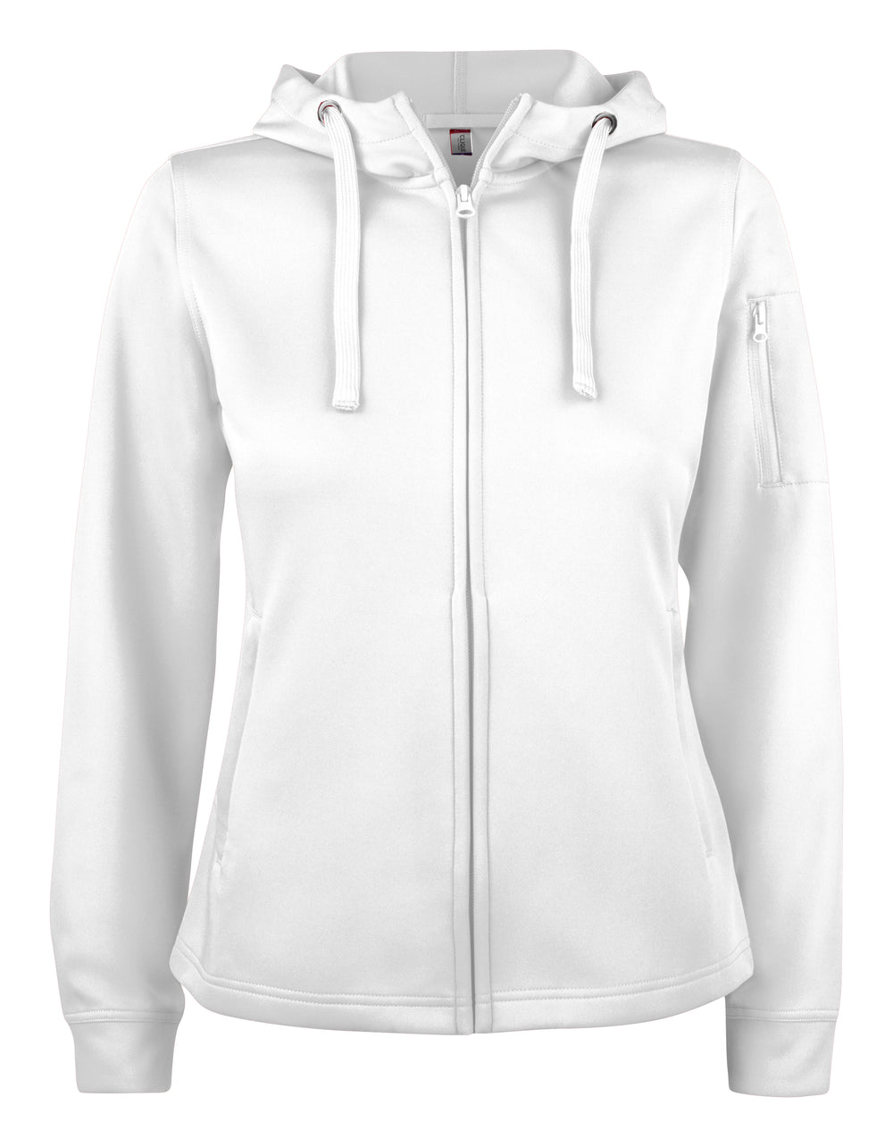 Hettejakke Clique Basic Active Hoody Full Zip Dame – uten trykk – Hvit