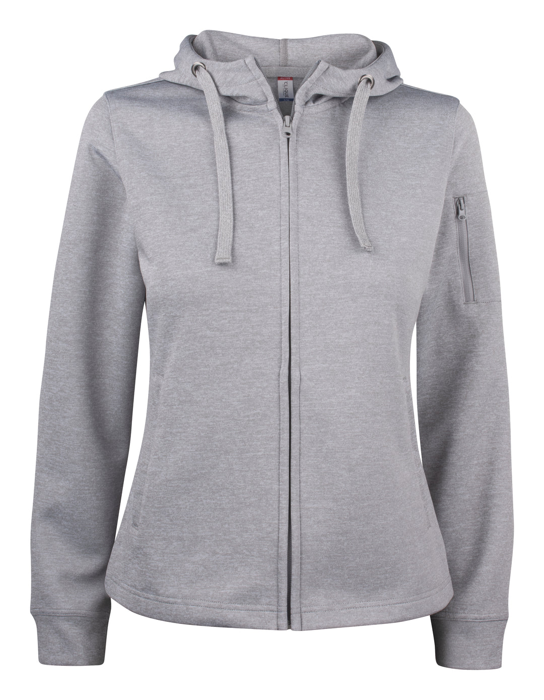 Hettejakke Clique Basic Active Hoody Full Zip Dame – uten trykk – Gråmelert