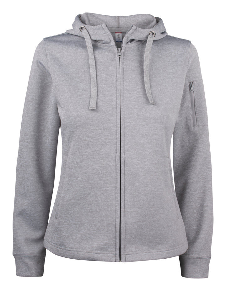 Hettejakke Clique Basic Active Hoody Full Zip Dame – uten trykk – Gråmelert