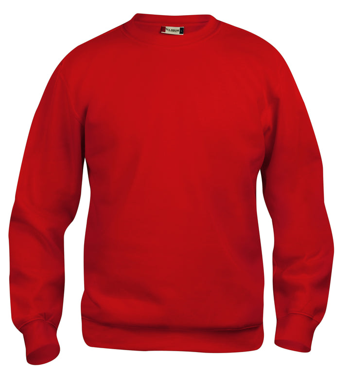 Collegegenser Clique Basic Roundneck Junior – uten trykk – Rød