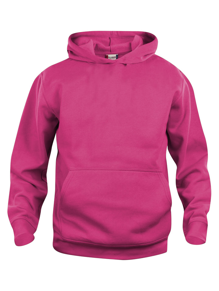 Hettegenser Clique Basic Hoody Junior – uten trykk – Cerise