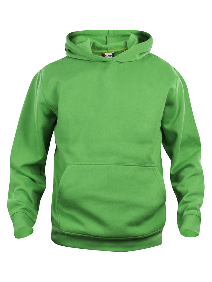 Hettegenser Clique Basic Hoody Junior – uten trykk – Eplegrønn