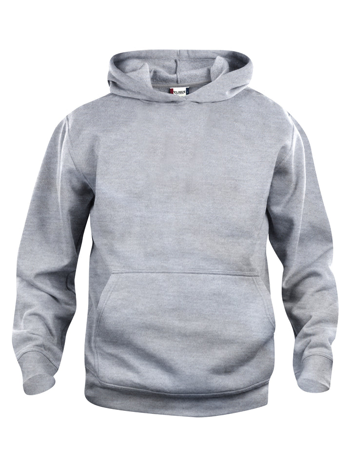 Hettegenser Clique Basic Hoody Junior – uten trykk – Gråmelert