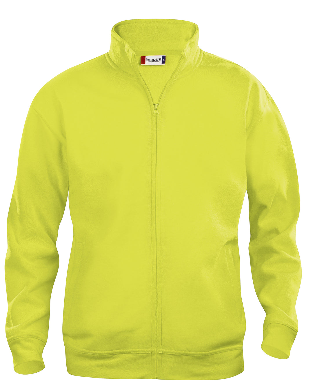 Collegejakke Clique Basic Cardigan Junior – uten trykk – Synlighetsgul